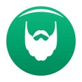 Long beard icon vector green