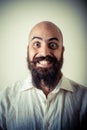 Long beard and mustache man with white shirt Royalty Free Stock Photo
