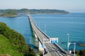 A long and beautiful bridge in Shimonoseki, Yamaguchi Prefecture, Japan. Royalty Free Stock Photo