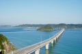 A long and beautiful bridge in Shimonoseki, Yamaguchi Prefecture, Japan. Royalty Free Stock Photo