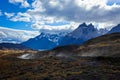 Long Beautiful Road to the Mountains in the Torres Del Paine National Park, Chile Royalty Free Stock Photo