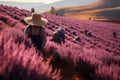 long beautiful violet lavender fields