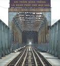 Long Bien bridge in Hanoi Vietnam