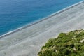 Long black beach in Nonza, Cap Corse, Corsica, France Royalty Free Stock Photo