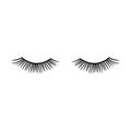 Long black lashes vector illustration. Beautiful Eyelashes isolated on white Royalty Free Stock Photo