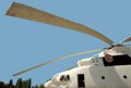 Long blades military cargo helicopter