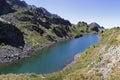 A long blue lake in the mountains Royalty Free Stock Photo