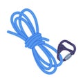 Long Blue Rope as Climbing Equipment Vector Illustration