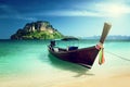 Long boat and poda island Royalty Free Stock Photo