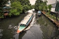 Long boats on canals in Bangkok.