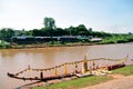 The long boats used during the Nan River races at the end of Buddhist Lent Of Wat Sri Panthon