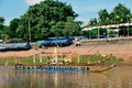 The long boats used during the Nan River races at the end of Buddhist Lent Of Wat Sri Panthon