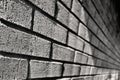 Long Brick Wall with shadow and specific focus - Cement and texture