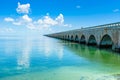 Long Bridge at Florida Key's - Historic Overseas Highway And 7 Mile Bridge to get to Key West, Florida, USA Royalty Free Stock Photo