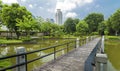 Bridge in Japanese garden in Rizal Luneta park, Manila, Philippines