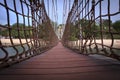 Singapore - SEPTEMBER 30, 2016: Long bridge at sentosa beach Royalty Free Stock Photo