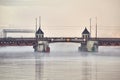 Long Bridge in Szczecin City at sunrise, Poland