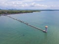 Long bridge and tower at Libong island Trang province Royalty Free Stock Photo