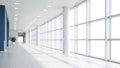 Modern Office Corridor with Bright Natural Light Royalty Free Stock Photo