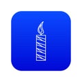 Long candle icon blue vector