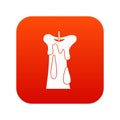 Long candle icon digital red Royalty Free Stock Photo