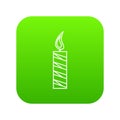 Long candle icon green vector