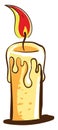 Long candle, illustration, vector