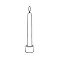 Long candle line illustration. Outline image. Vector