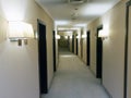 Long Carpeted Hotel Corridor