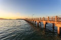 Long cement bridge or pier into the sea