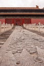 Long cement sculpture to Supreme Harmony Hall in Forbidden City, Beijing, China