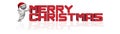 Long Christmas Banner - 3D Merry Christmas lettering and 3D people - red on white background