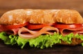 Long ciabatta sandwich Royalty Free Stock Photo