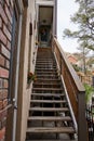 Long climb of stairs