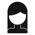Long coiffure wig icon simple vector. Face fashion