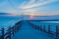 Long concrete pier at seaport Royalty Free Stock Photo