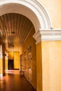 Long corridor of arches entrance to the ancient building Royalty Free Stock Photo