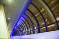 Long corridor with big windows in modern building Royalty Free Stock Photo