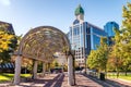 Long Corridor at Christopher Columbus Waterfront Park, Boston Royalty Free Stock Photo