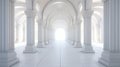 long corridor between many columns Royalty Free Stock Photo