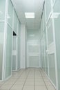 Long corridor, modern building interiors Royalty Free Stock Photo