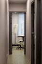 A long corridor to the doctor`s office Royalty Free Stock Photo