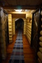 Long corridor in a wooden house. Royalty Free Stock Photo