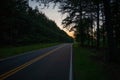 Long Country Road at Sunset