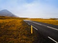 The long countryside road in Reykholt, Iceland Royalty Free Stock Photo