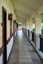 Long Covered Porch at Hotel Royalty Free Stock Photo