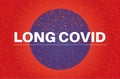 LONG COVID vector illustration on a red and blue background