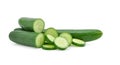 Long cucumber on white background