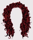 Long curly hairs rad colors . beauty fashion style wig .