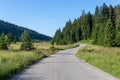 Long Curvy Forest Road In Tara Mountains, Serbia Royalty Free Stock Photo